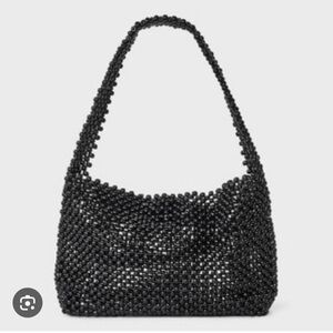 A new day shoulder Black Beaded Women's Bag